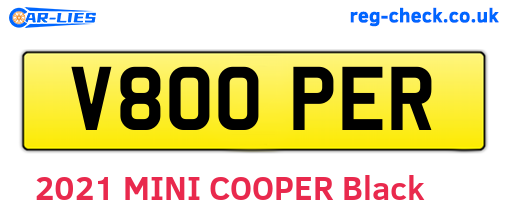 V800PER are the vehicle registration plates.