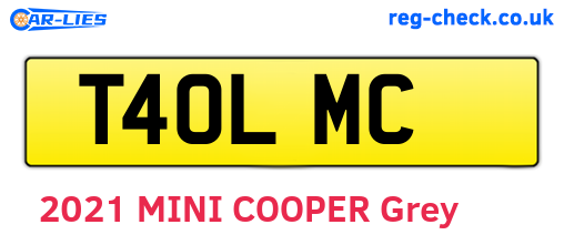 T40LMC are the vehicle registration plates.