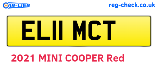 EL11MCT are the vehicle registration plates.