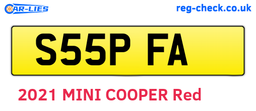 S55PFA are the vehicle registration plates.