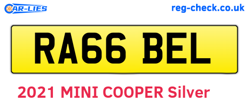 RA66BEL are the vehicle registration plates.