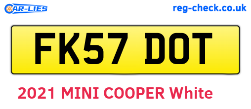 FK57DOT are the vehicle registration plates.