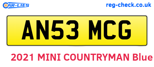 AN53MCG are the vehicle registration plates.