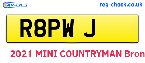 R8PWJ are the vehicle registration plates.