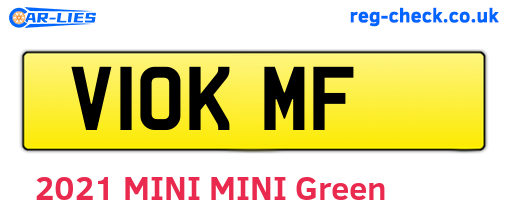 V10KMF are the vehicle registration plates.