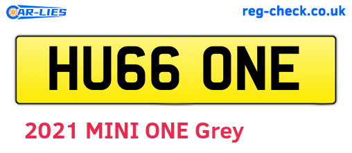 HU66ONE are the vehicle registration plates.