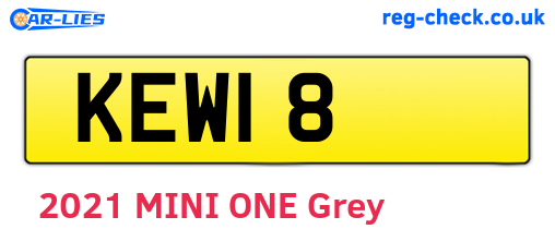KEW18 are the vehicle registration plates.