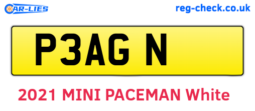 P3AGN are the vehicle registration plates.