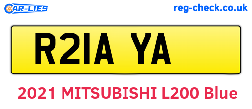 R21AYA are the vehicle registration plates.