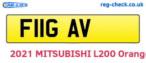 F11GAV are the vehicle registration plates.