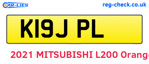 K19JPL are the vehicle registration plates.
