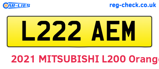 L222AEM are the vehicle registration plates.