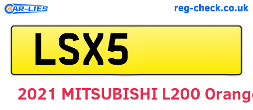 LSX5 are the vehicle registration plates.