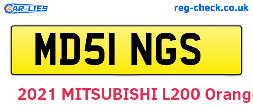 MD51NGS are the vehicle registration plates.