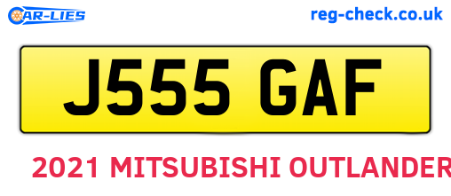J555GAF are the vehicle registration plates.