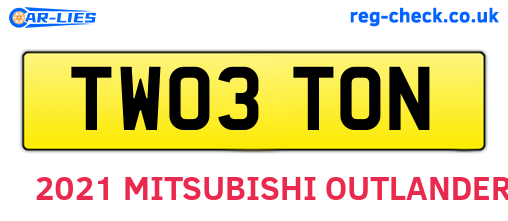 TW03TON are the vehicle registration plates.
