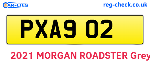 PXA902 are the vehicle registration plates.