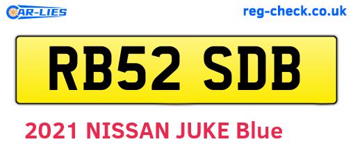 RB52SDB are the vehicle registration plates.