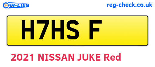 H7HSF are the vehicle registration plates.