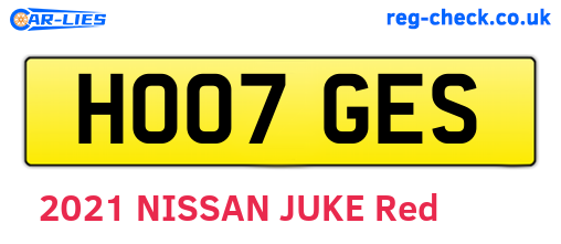 HO07GES are the vehicle registration plates.