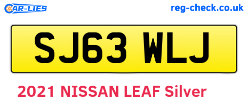 SJ63WLJ are the vehicle registration plates.