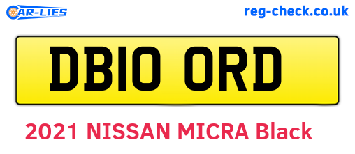 DB10ORD are the vehicle registration plates.