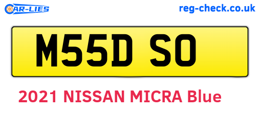 M55DSO are the vehicle registration plates.