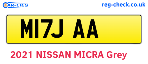 M17JAA are the vehicle registration plates.