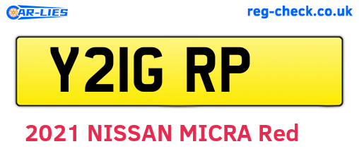 Y21GRP are the vehicle registration plates.