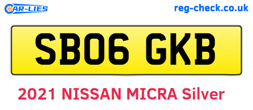 SB06GKB are the vehicle registration plates.