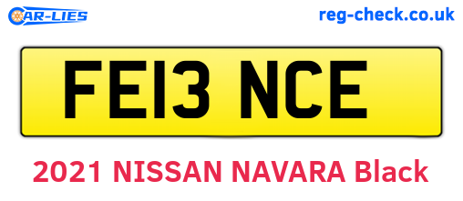 FE13NCE are the vehicle registration plates.