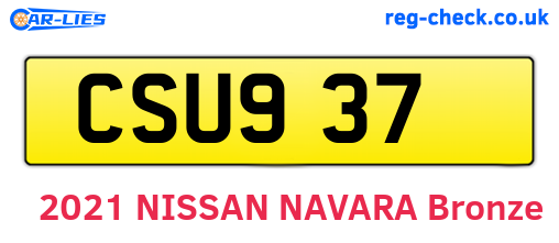 CSU937 are the vehicle registration plates.
