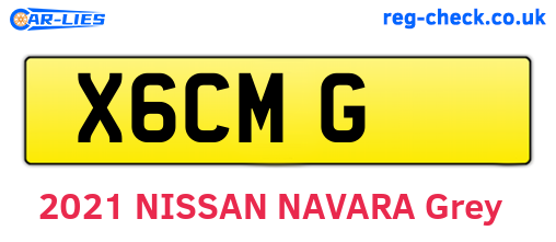 X6CMG are the vehicle registration plates.