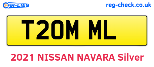 T20MML are the vehicle registration plates.