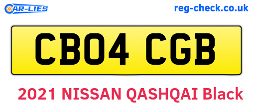 CB04CGB are the vehicle registration plates.