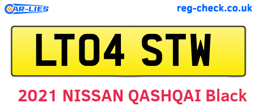 LT04STW are the vehicle registration plates.