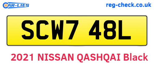 SCW748L are the vehicle registration plates.