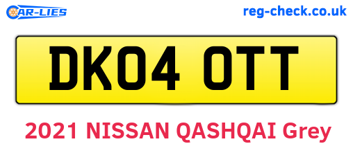 DK04OTT are the vehicle registration plates.
