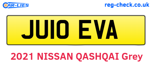 JU10EVA are the vehicle registration plates.