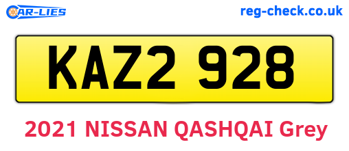KAZ2928 are the vehicle registration plates.