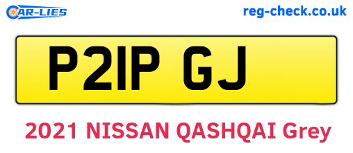 P21PGJ are the vehicle registration plates.