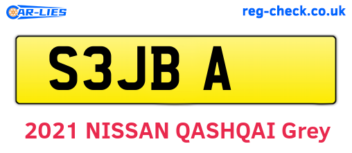 S3JBA are the vehicle registration plates.