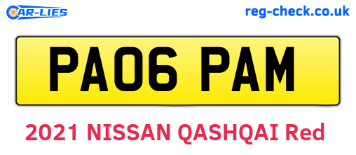 PA06PAM are the vehicle registration plates.