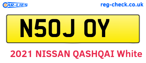 N50JOY are the vehicle registration plates.