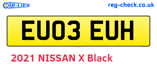 EU03EUH are the vehicle registration plates.