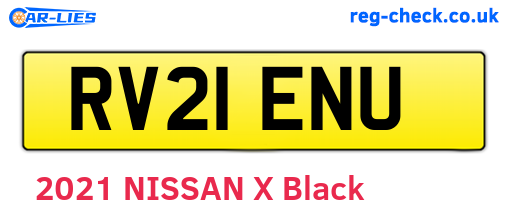 RV21ENU are the vehicle registration plates.