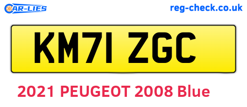 KM71ZGC are the vehicle registration plates.