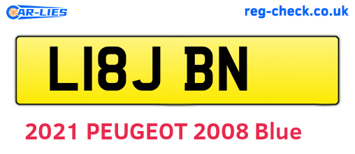 L18JBN are the vehicle registration plates.