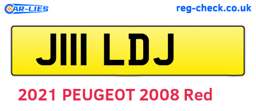 J111LDJ are the vehicle registration plates.