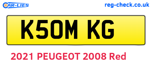 K50MKG are the vehicle registration plates.